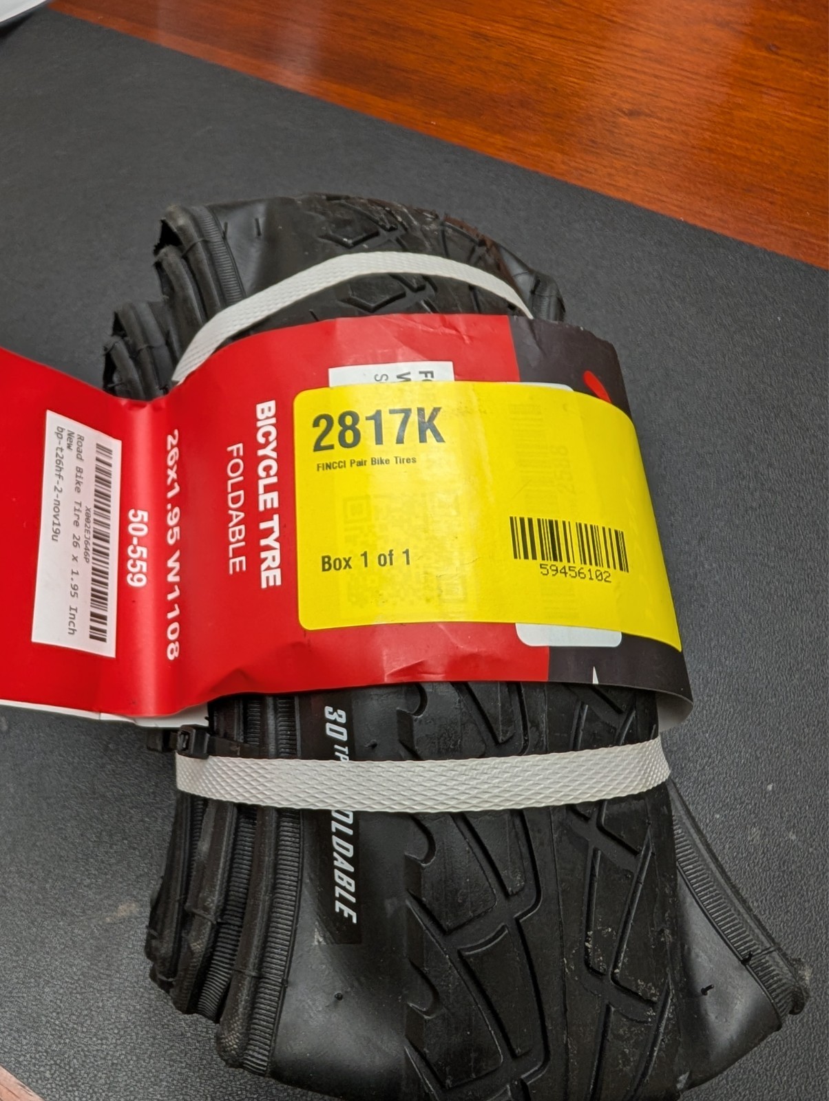 Fincci W1108 26 x 1.95 Inch Bike Tire Foldable 60 TPI (2 PACK)