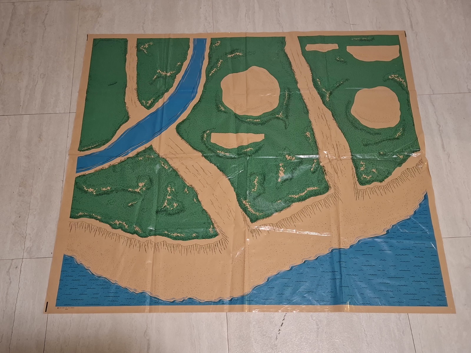 Vintage 1963 Marx Sears D-Day Playset Plastic Mat 36\ Vintage 1963 Marx Sears D-Day Playset Plastic Mat 36\