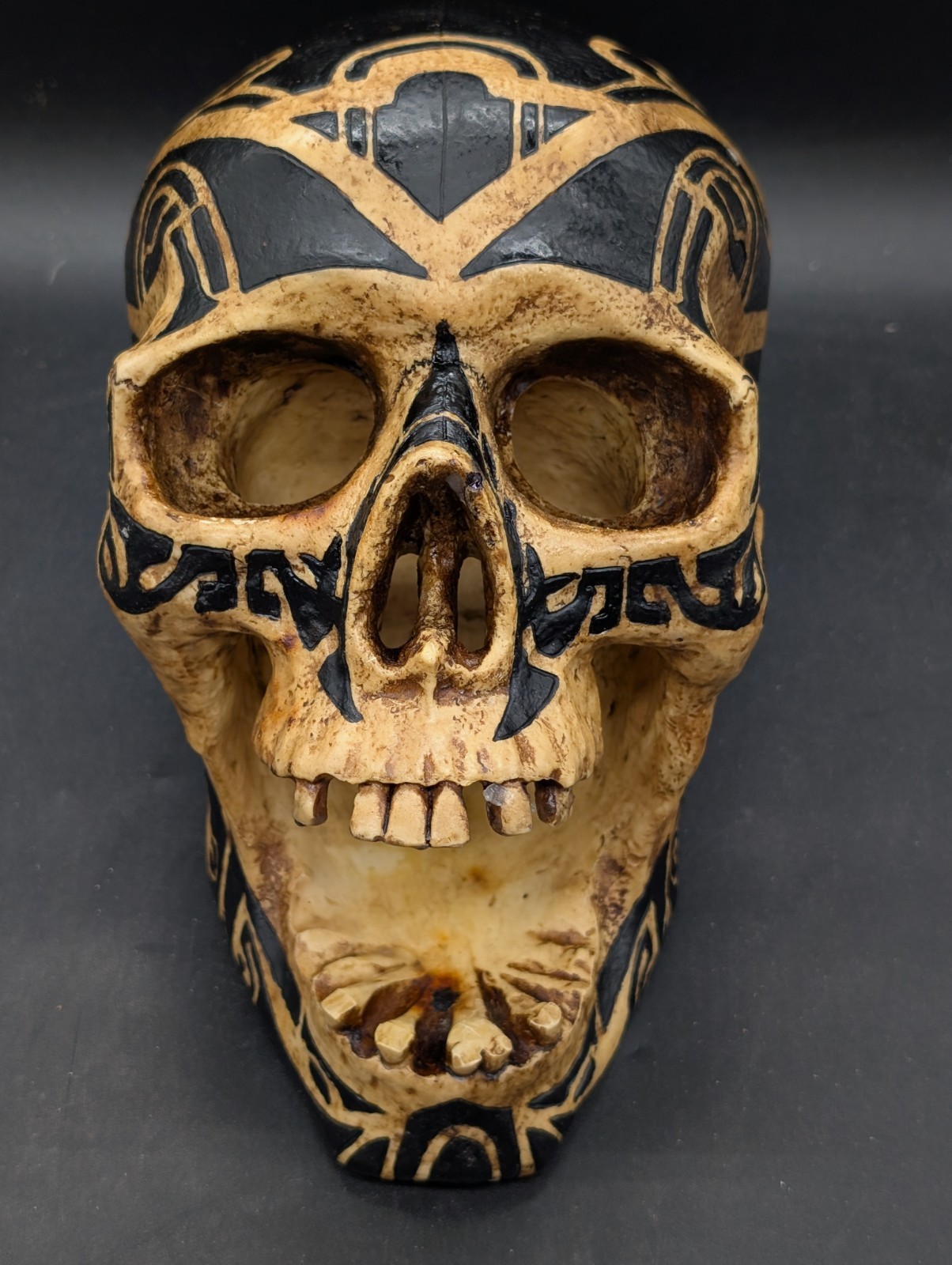 Vintage Summit Collection Resin Skull Tribal Tattoo Biker Death Skeleton ‘97 WUI