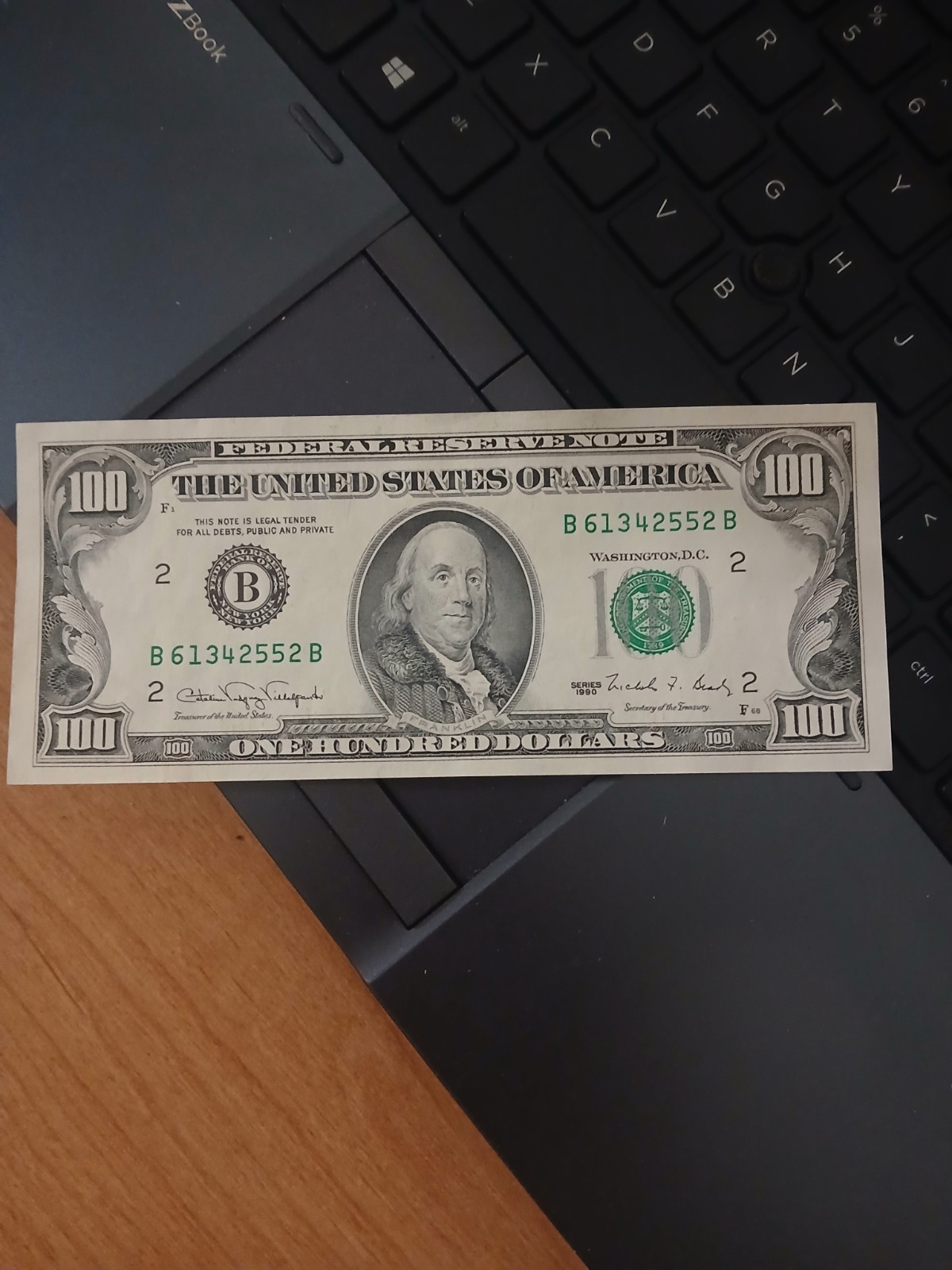 1990 Uncirculated $100 One Hundred Dollar