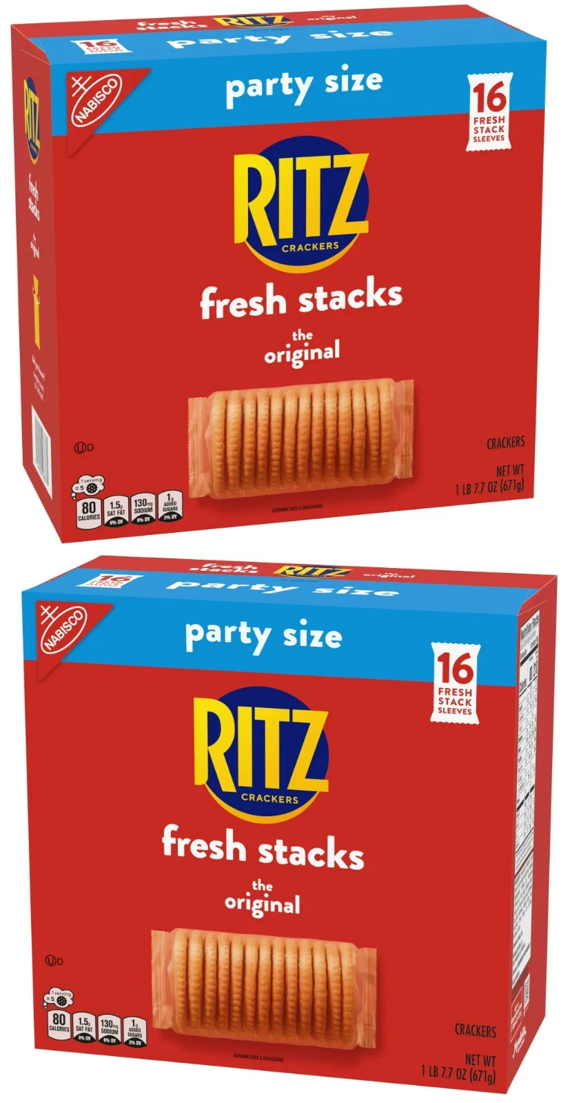 (2 pack) RITZ Fresh Stacks Original Crackers, Party Size, Travel Snacks,23.7 oz (2 pack) RITZ Fresh Stacks Original Crackers, Party Size, Travel Snacks,23.7 oz
