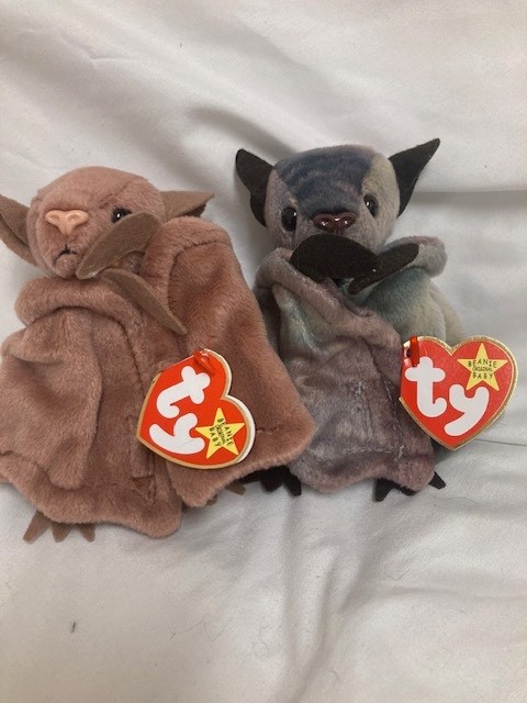 Ty Beanie Baby💜Batty The Bat Set Of 2 Plush New MWMT\'s