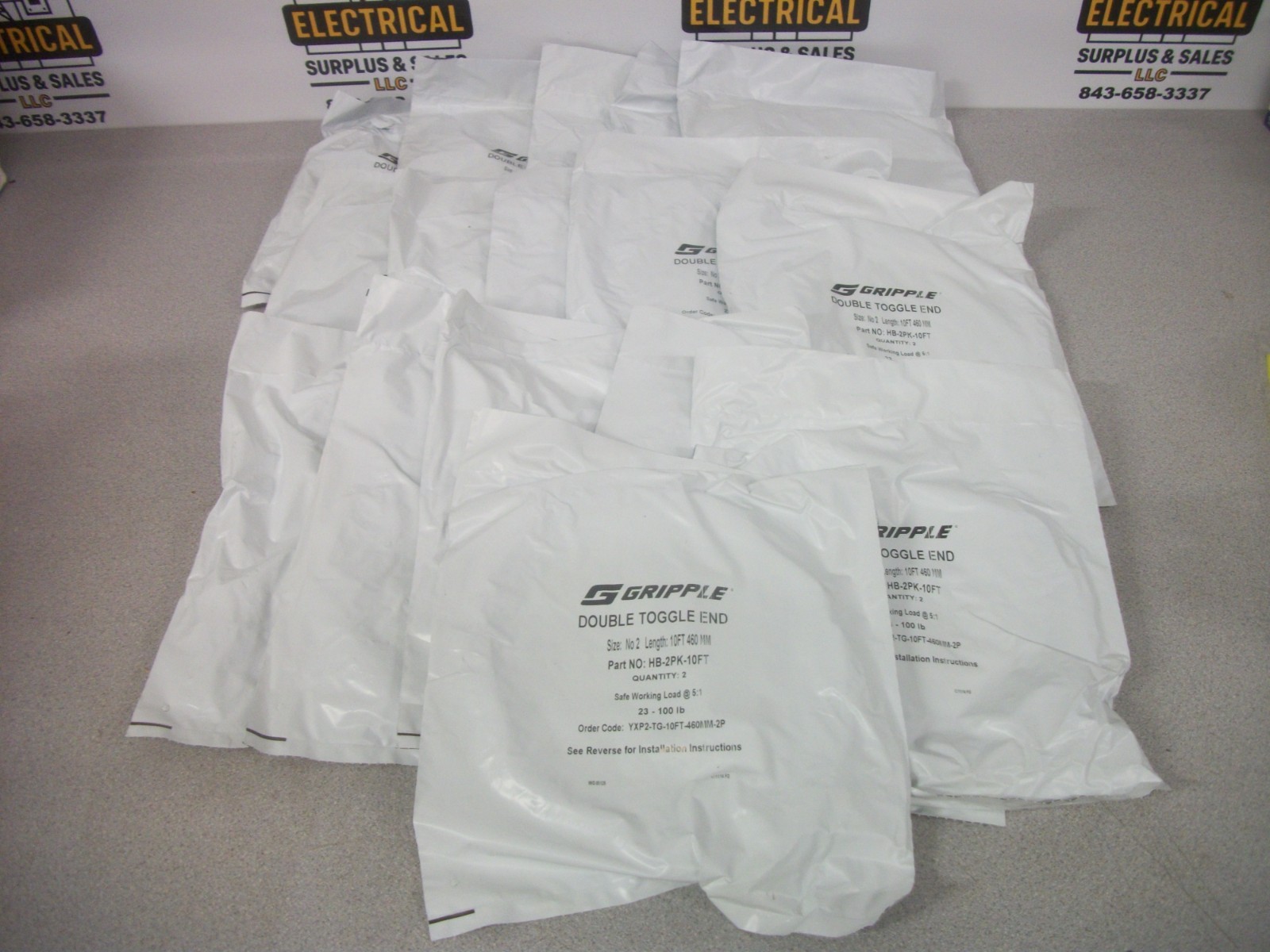GRIPPLE LOT OF 16 DOUBLE TOGGLE END Y-FIT CABLE HANGERS HB-2PK-10FT NEW