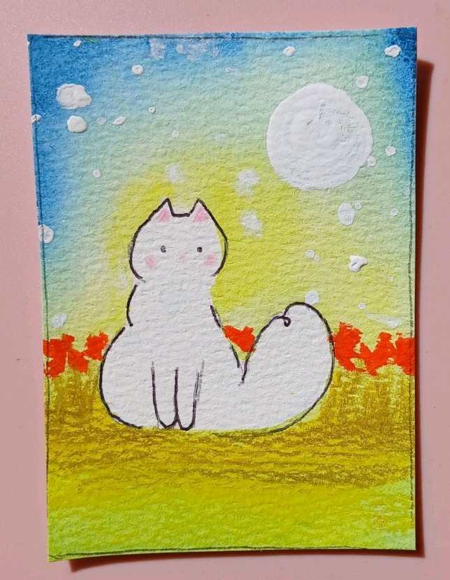 Aceo Original Mixed Media Art Card