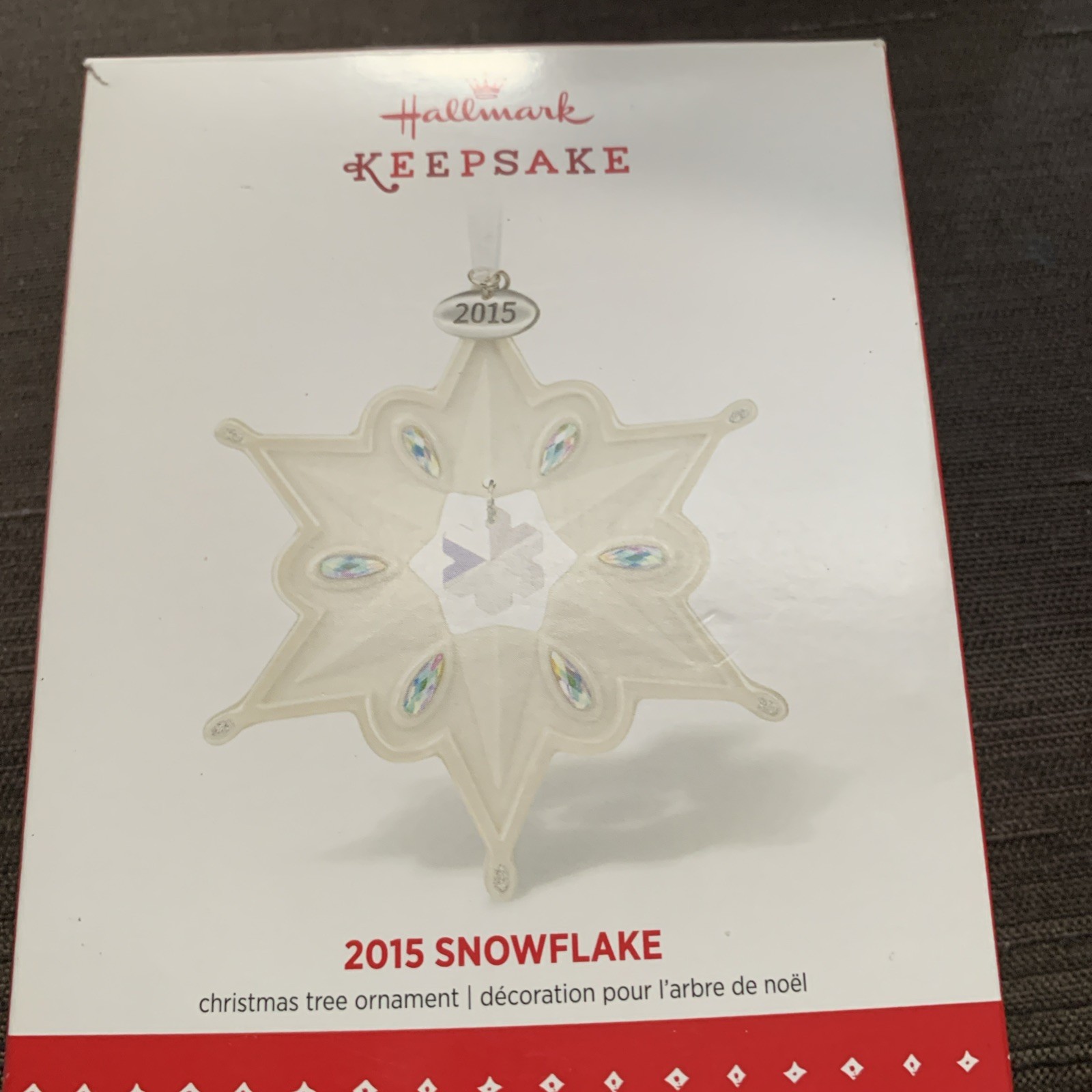 Hallmark Keepsake 2015 Porcelain Snowflake Christmas Ornament Hanging QGO1567 Hallmark Keepsake 2015 Porcelain Snowflake Christmas Ornament Hanging QGO1567