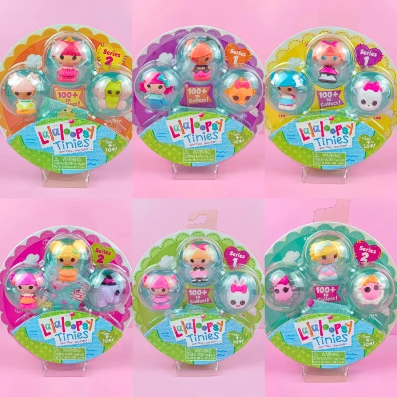 Pack of 6 Lalaloopsy Tinies Dolls and Pets Serise 1 & Series 2