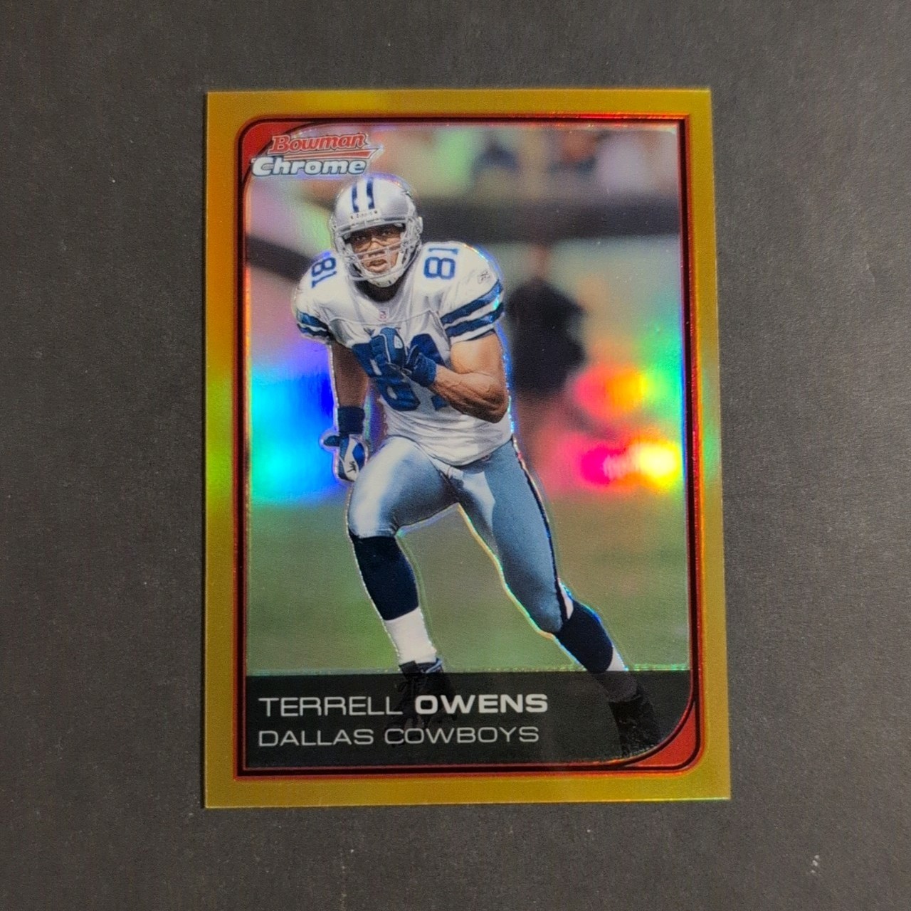 2006 Bowman Chrome Terrell Owens #119 True Gold Refractor /50 SSP NEAR MINT SP 2006 Bowman Chrome Terrell Owens #119 True Gold Refractor /50 SSP NEAR MINT SP