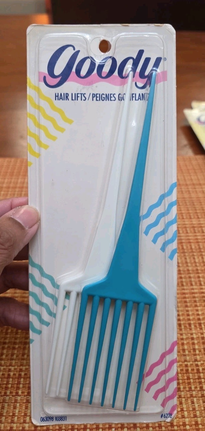 Goody 2 Unbreakable Hair Lifts #6228 Vintage Made In The USA White & Teal 1991