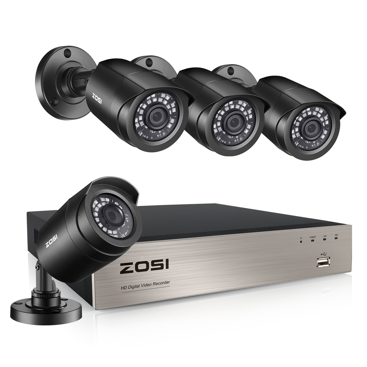 ZOSI 5MP Lite Home 8CH DVR 1080P H.265+ CCTV Security Camera System 1TB Outdoor