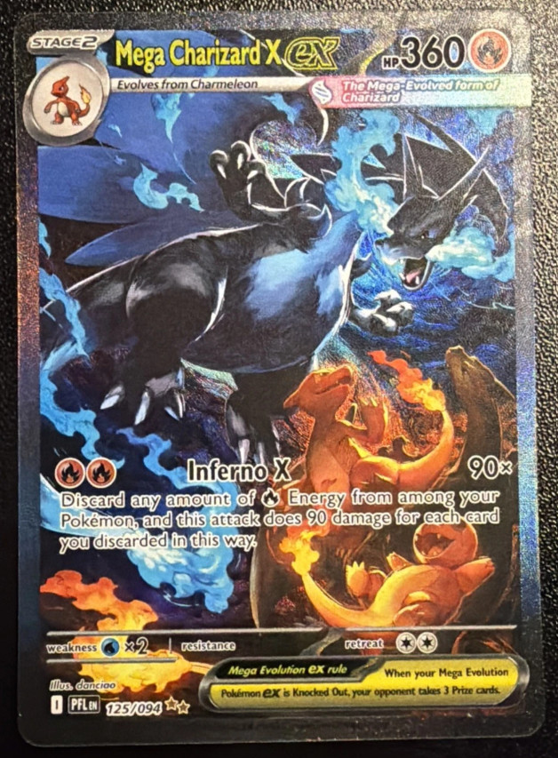 Mega Charizard X ex 125/094 Me02: Phantasmal Flames Holo SIR NM