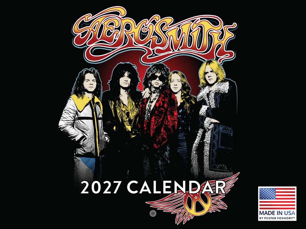 Aerosmith Calendar 2027 Officially Licensed Merch Monthly Wall Rock Band Music