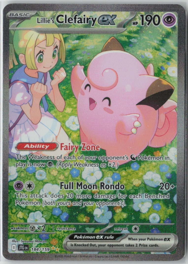 Pokemon Lillie\'s Clefairy ex 184/159 Journey Together Full Art Holo SIR NM EN