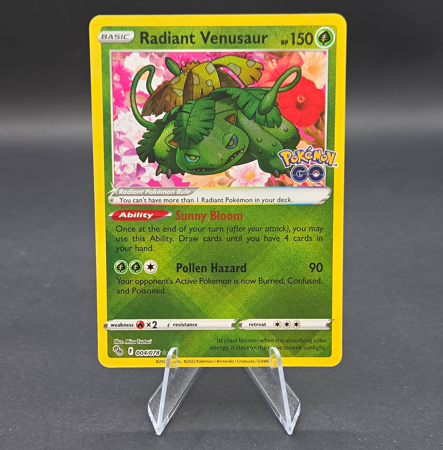The Pokémon Company Pokémon TCG Radiant Venusaur 004/078 Pokemon GO Holo RR EN The Pokémon Company Pokémon TCG Radiant Venusaur 004/078 Pokemon GO Holo RR EN