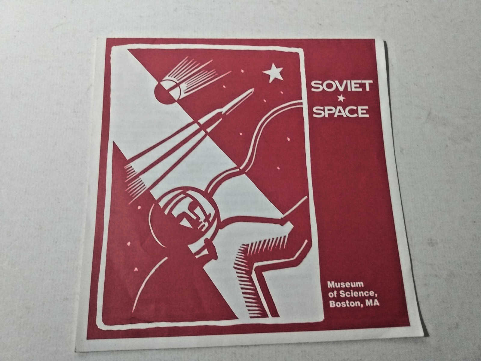 Vintage SOVIET SPACE, Museum of Science, Boston Fold Out Pamphlet Vintage SOVIET SPACE, Museum of Science, Boston Fold Out Pamphlet