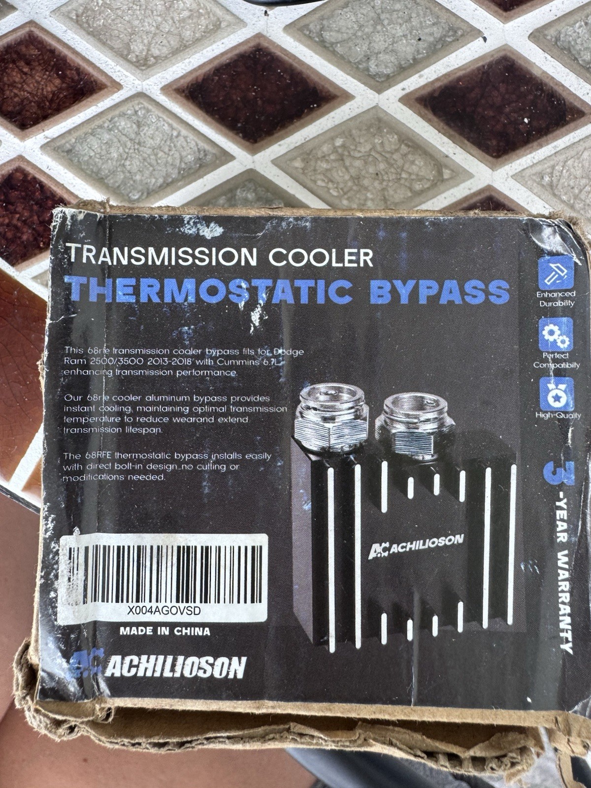 Achilioson Transmission Cooler Thermostatic Bypass for 2013-2018 Dodge Ram 68RFE Achilioson Transmission Cooler Thermostatic Bypass for 2013-2018 Dodge Ram 68RFE