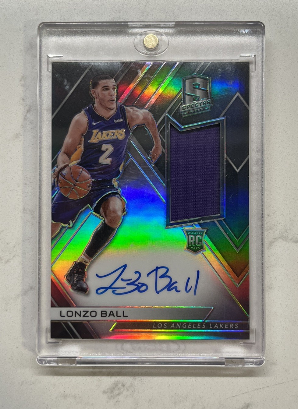 2017-18 Panini Spectra Lonzo Ball RC Rookie Patch Auto 179/299 Prizm Player Worn 2017-18 Panini Spectra Lonzo Ball RC Rookie Patch Auto 179/299 Prizm Player Worn