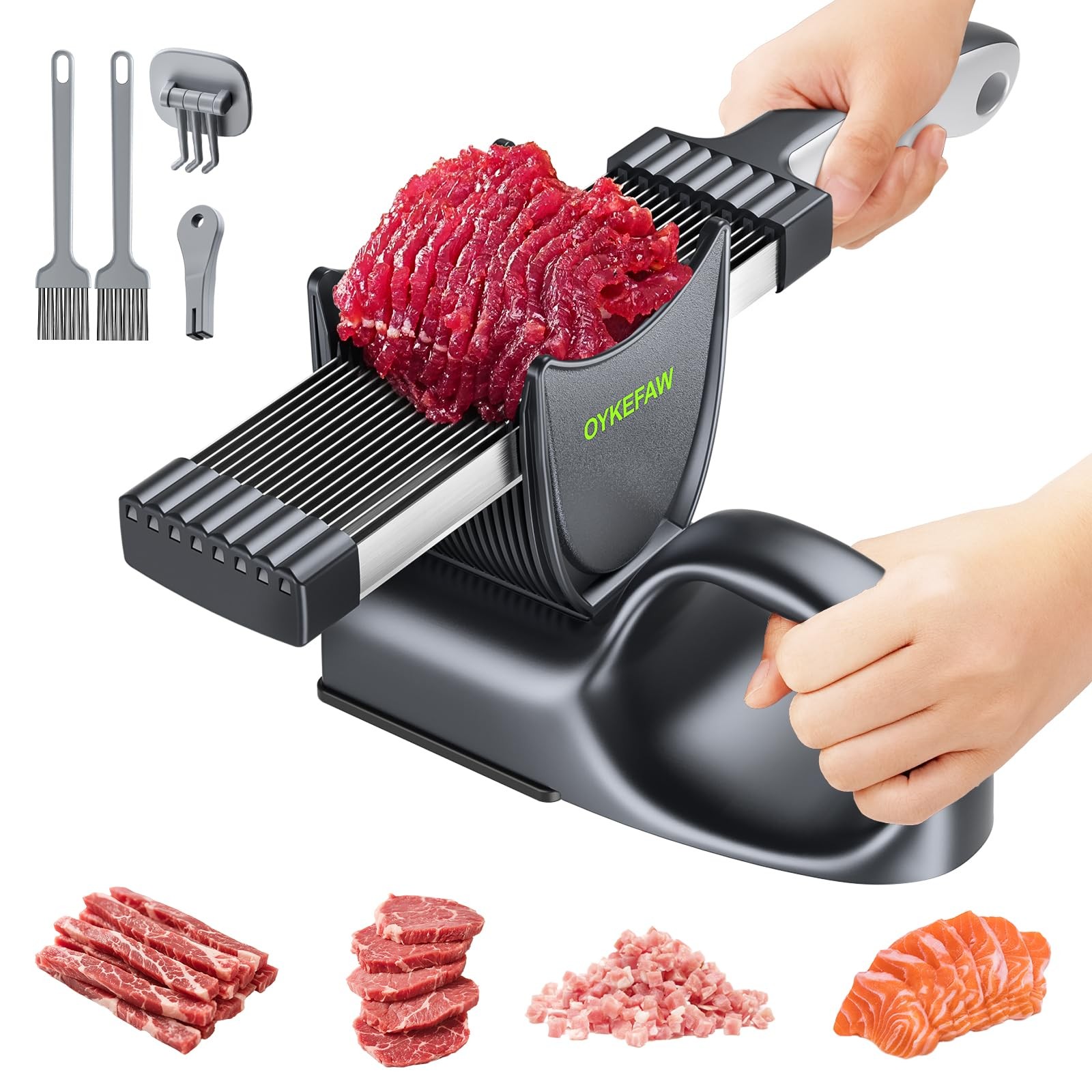 Fresh Meat Slicer, Adjustable 2 or 4 mm, 17-in-1 Meat Cleavers Fresh Meat Slicer, Adjustable 2 or 4 mm, 17-in-1 Meat Cleavers