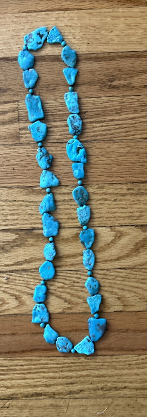 Jay King mine finds turquoise Hand-knotted 34” long beaded necklace DTR