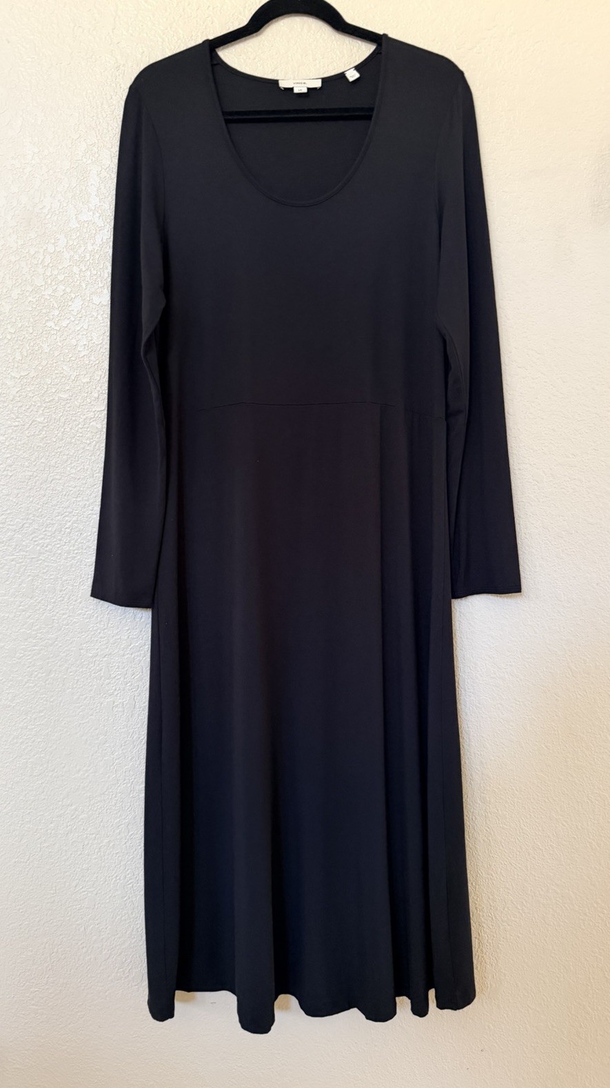 New VINCE Modal-jersey midi dress In Black Size L