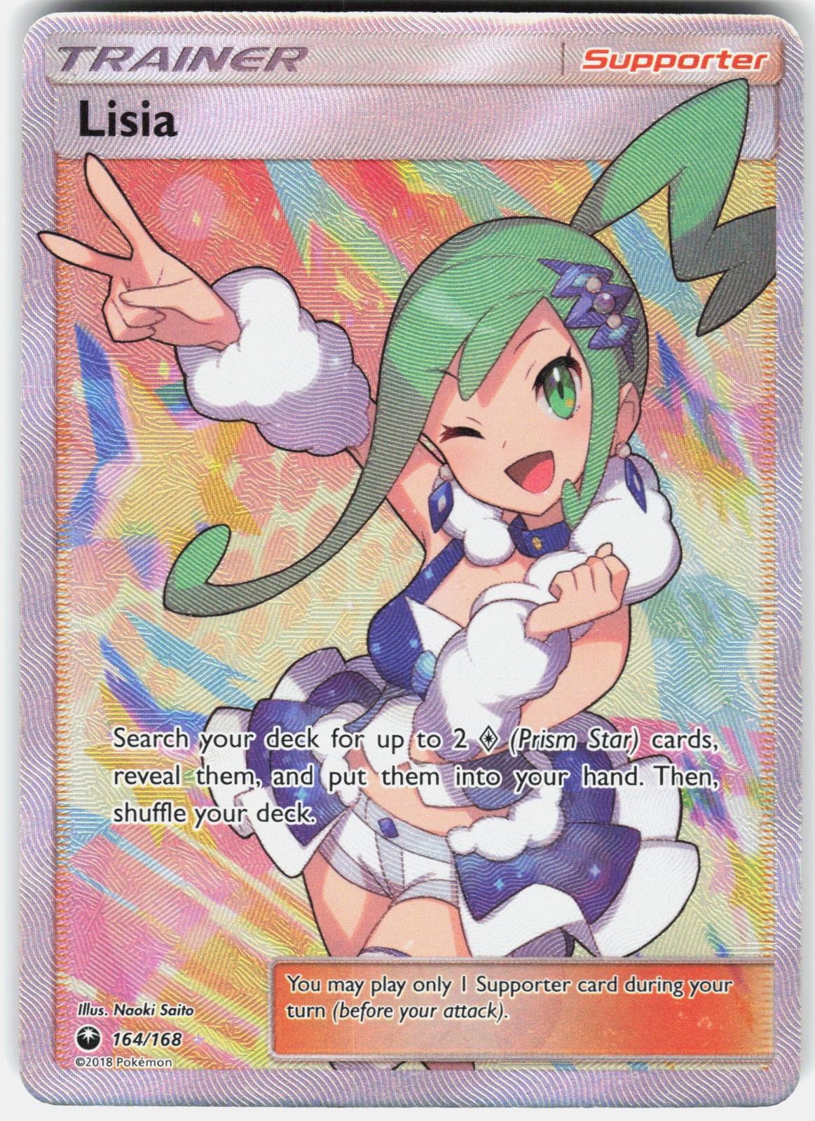 Pokemon Lisia 164/168 Ultra Rare Celestial Storm Pokemon Holo Near Mint