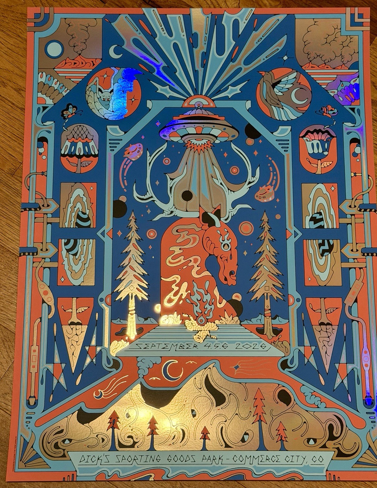 Phish FOIL Poster Dicks Commerce City CO 2026 AP #/50 Summer Bluess\' Signed #d🐠