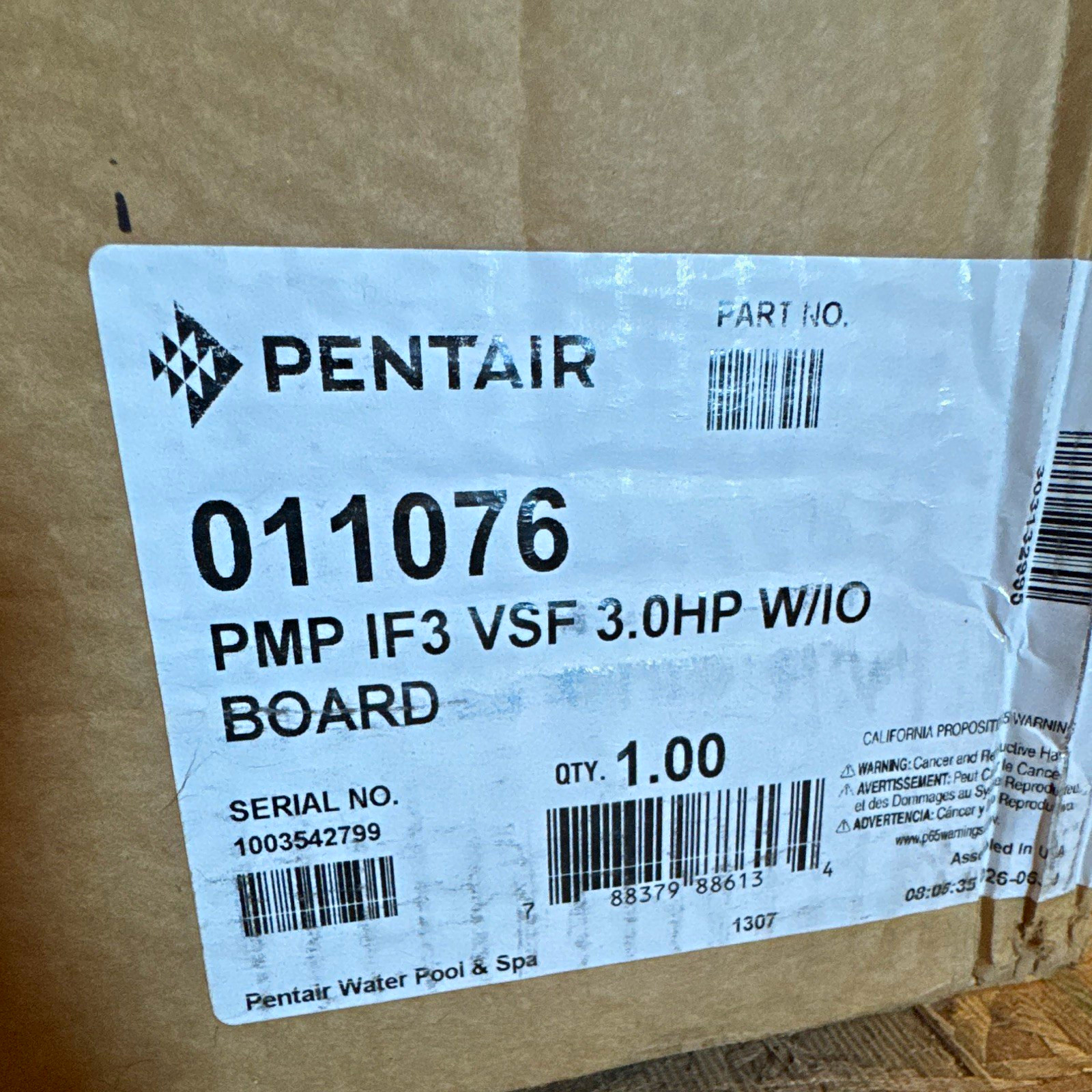 Pentair IntelliFlo3 VSF Variable Speed Pool Pump 3.0HP 011076
