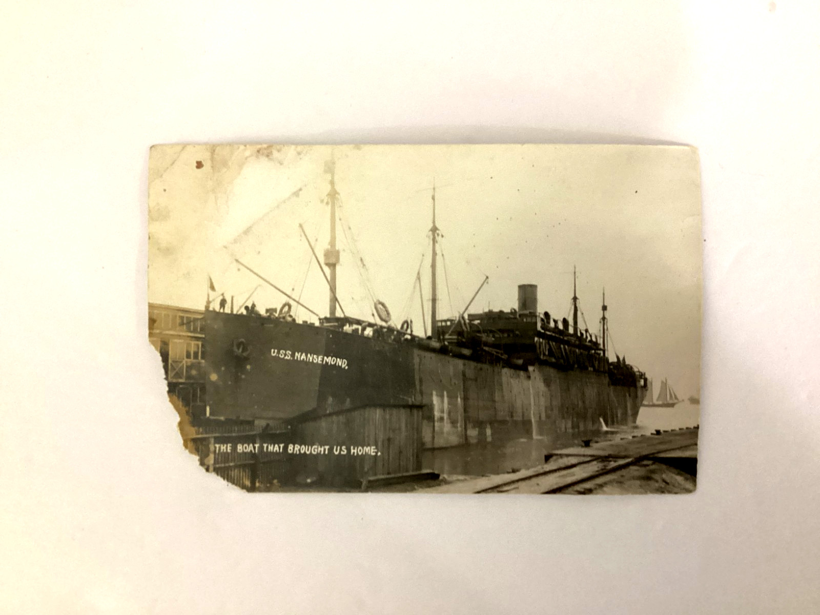 ANTIQUE AZO RPPC U.S.S. NANSEMOND THE BOAT THAT BROUGHT US HOME UNPOSTED- READ ANTIQUE AZO RPPC U.S.S. NANSEMOND THE BOAT THAT BROUGHT US HOME UNPOSTED- READ
