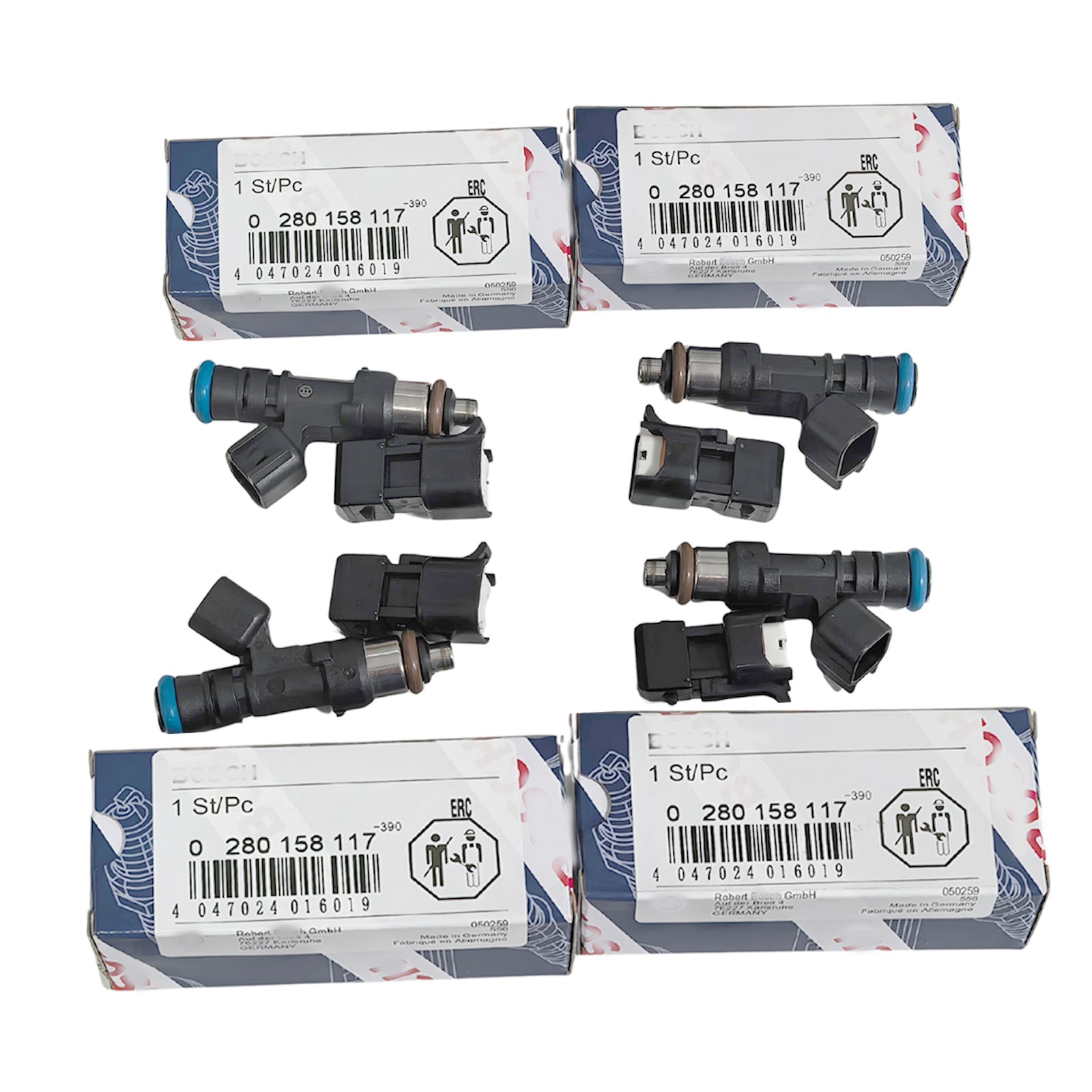 OEM 4pc Bosch 0280158117 Fuel Injectors 52lb 550cc for EV14 Audi A4 Golf Jetta