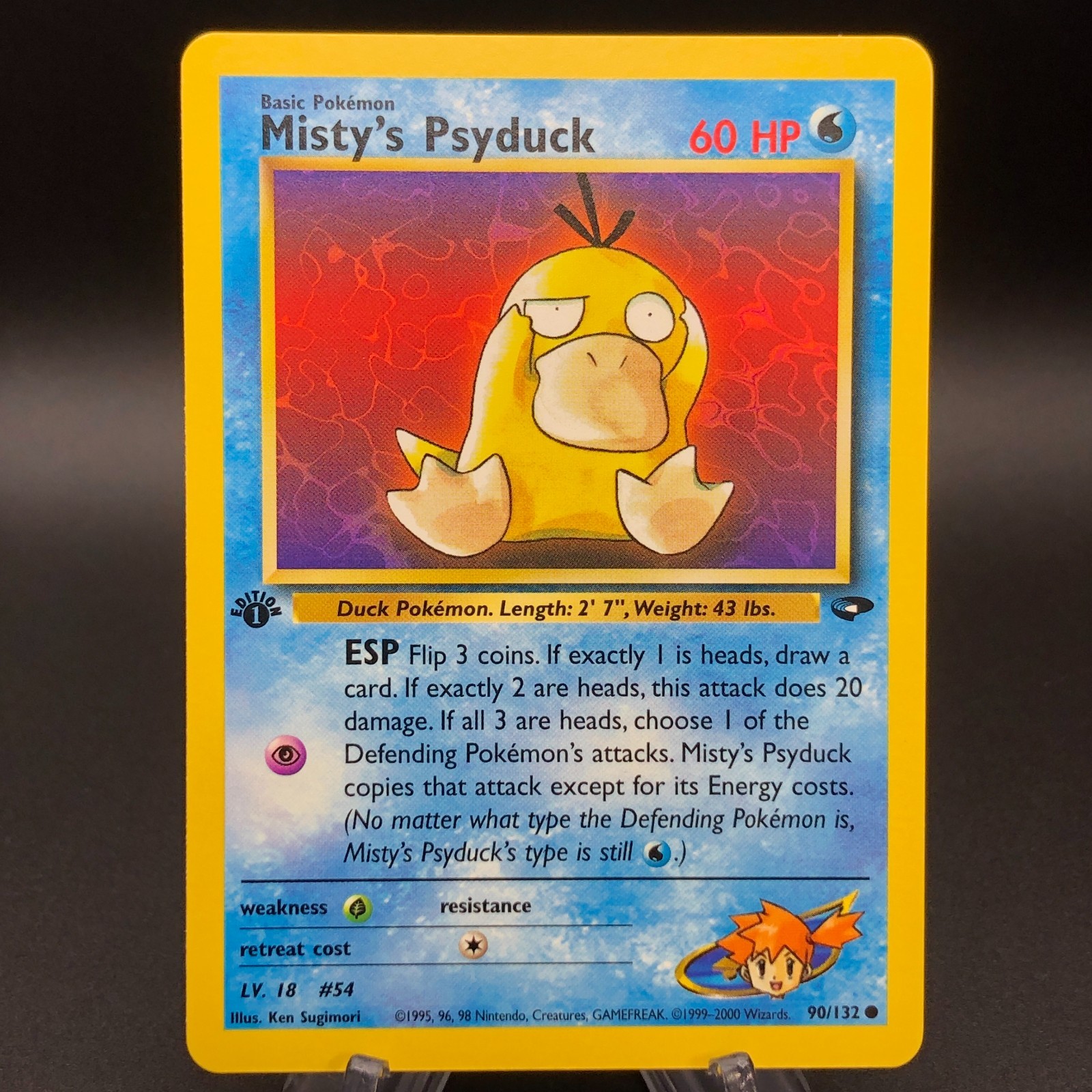 Pokemon Misty\'s Psyduck 90/132 - 1st Edition Gym Challenge NM Vintage 2000 WotC Pokemon Misty\'s Psyduck 90/132 - 1st Edition Gym Challenge NM Vintage 2000 WotC