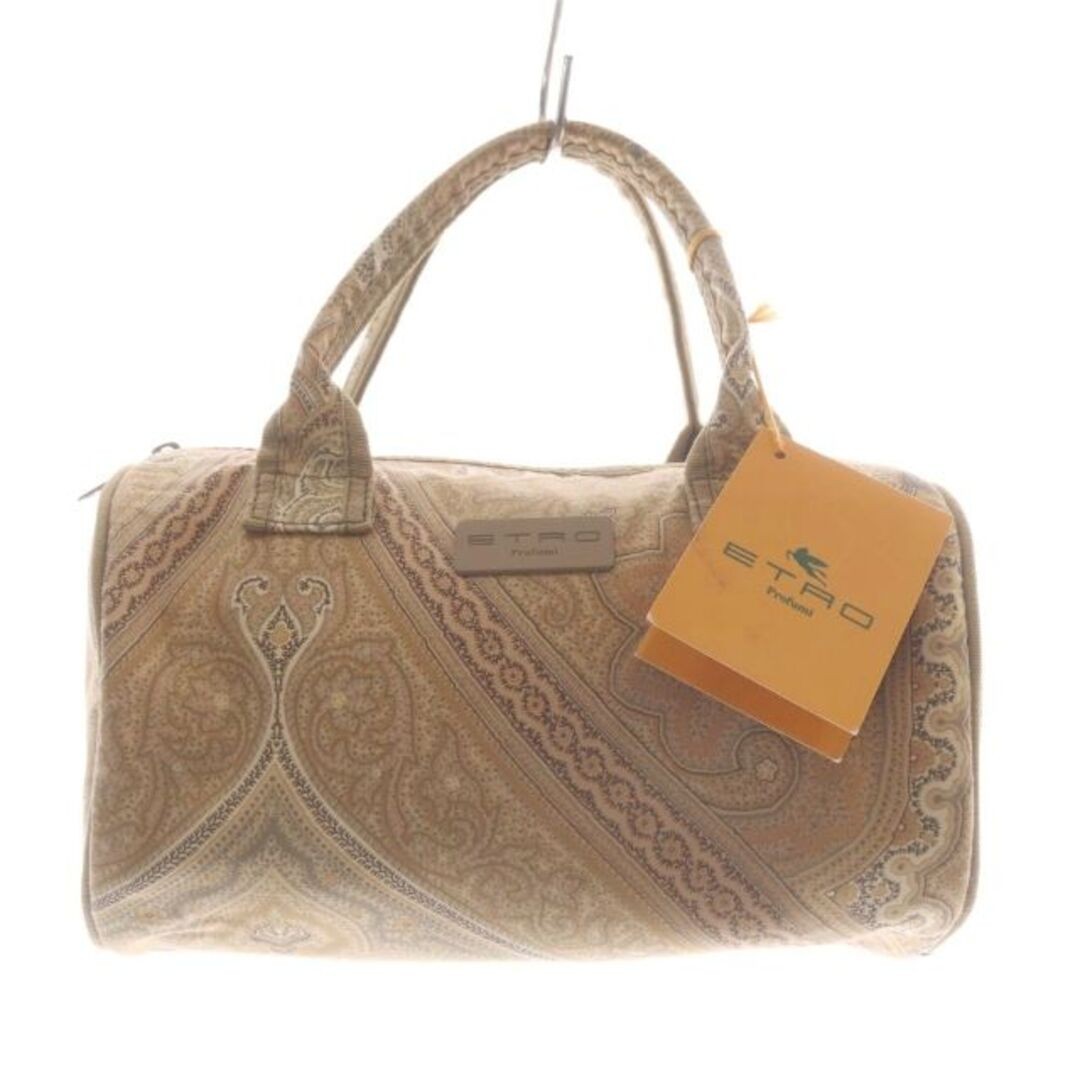 Etro Handbag Logo Total Pattern Brown SR Used d352b5e47de66133cfb66dedc8cf88f0