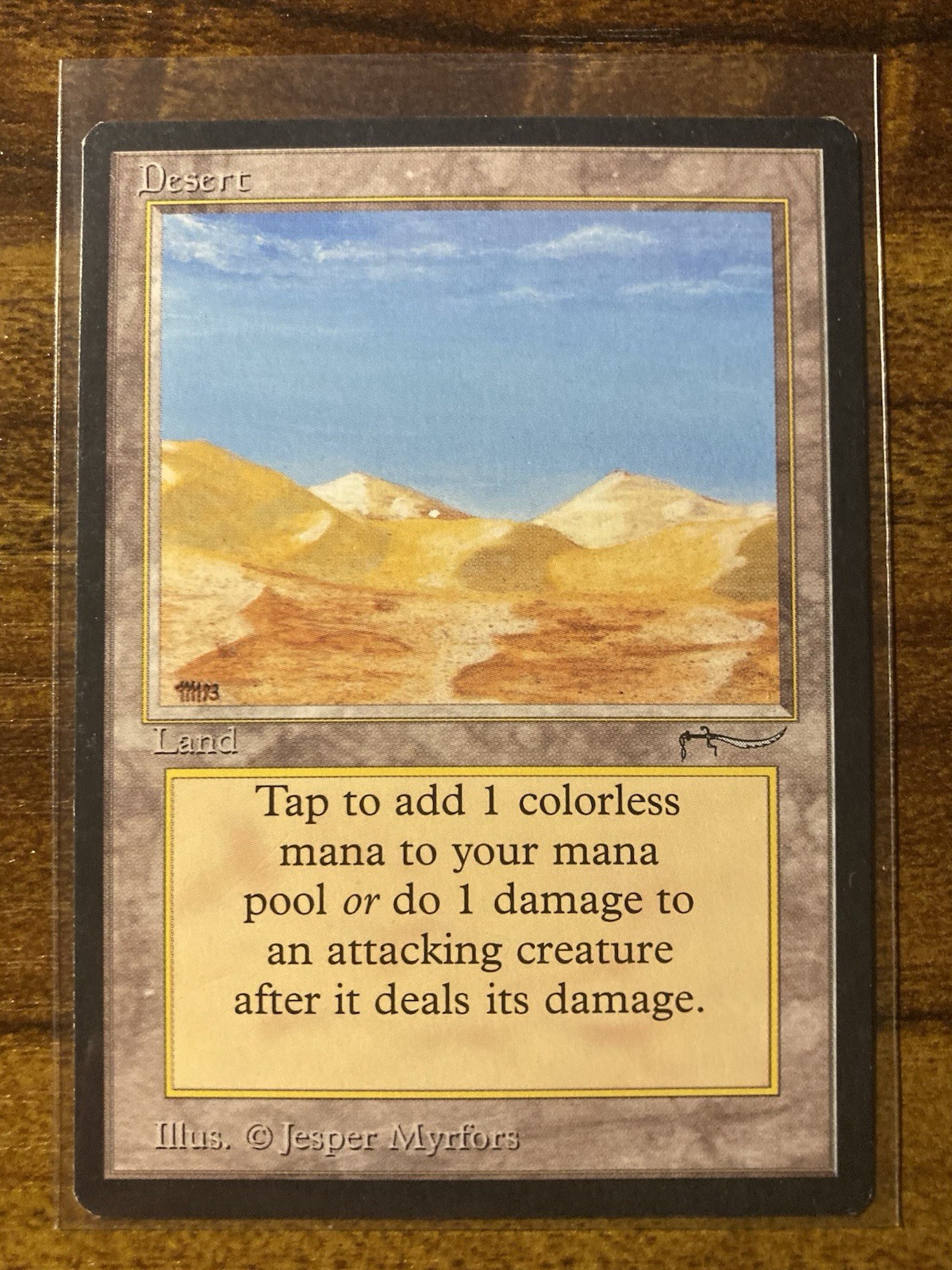 MTG✨ DESERT (CAMPFIRE/MIRAGE VARIANT) ✨Arabian Nights NM/M 1993 LAND Myrfors Art