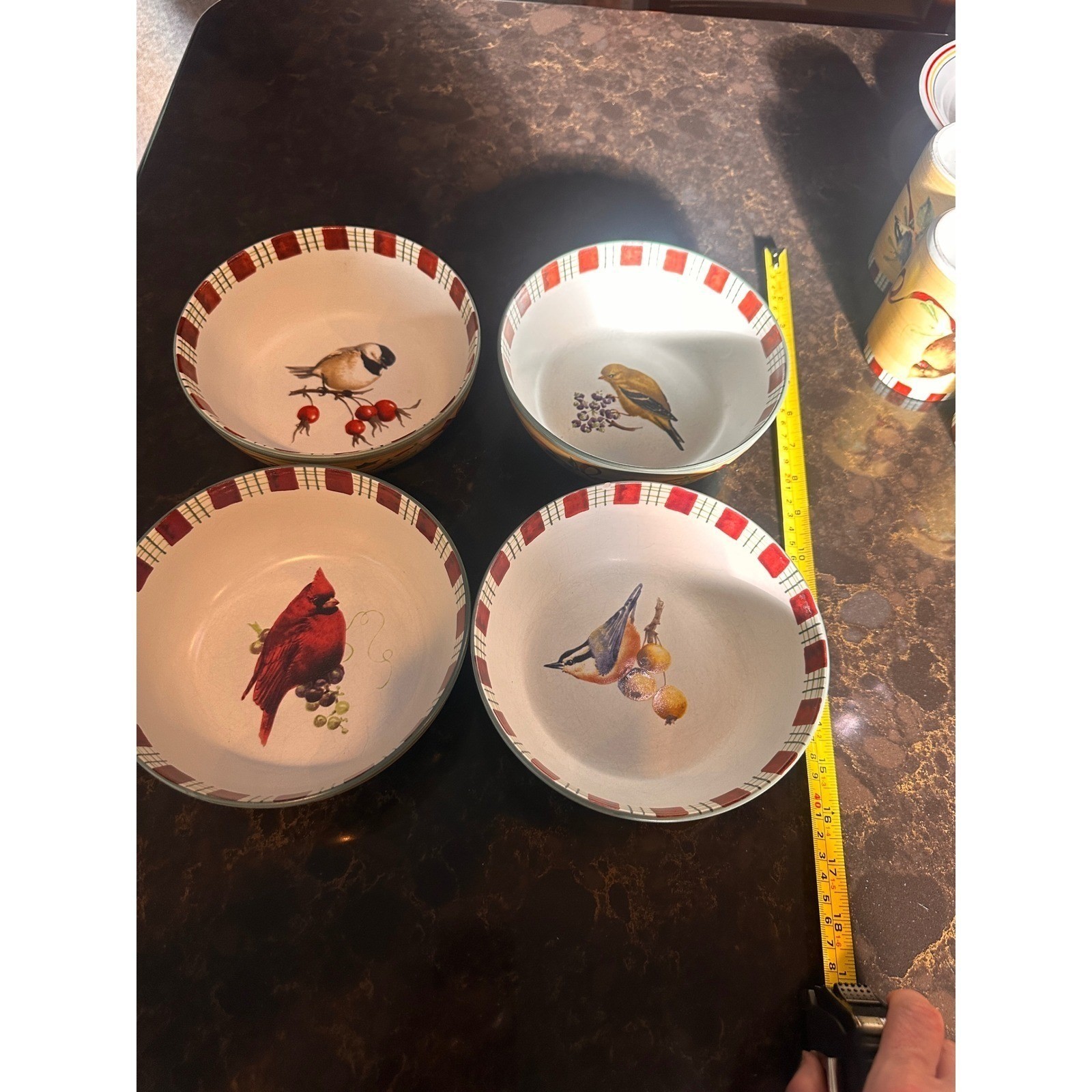 Lenox Winter Greetings Everyday Bird Cereal Bowls Set/ 4 Catherine McClung 1999 Lenox Winter Greetings Everyday Bird Cereal Bowls Set/ 4 Catherine McClung 1999