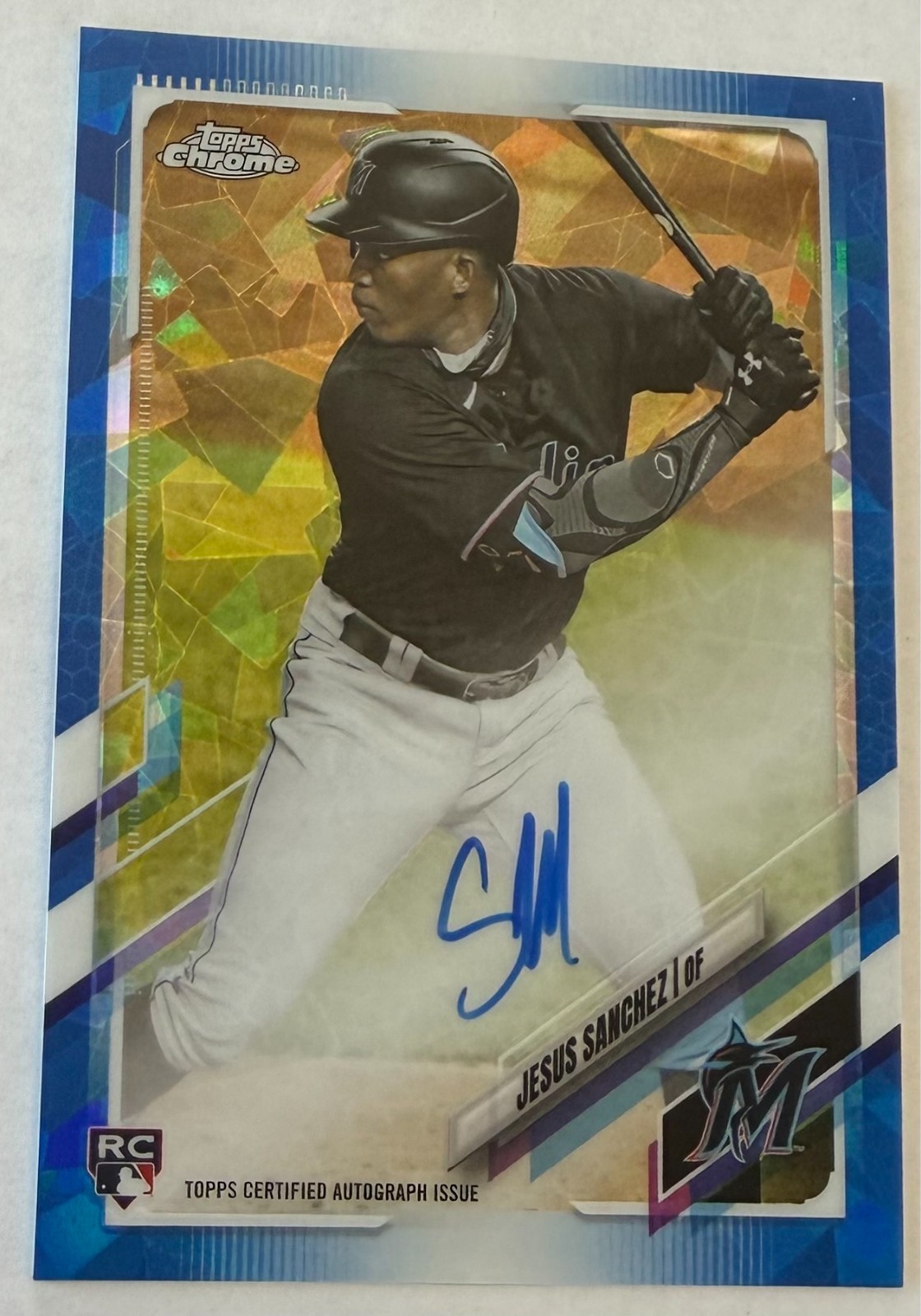 Jesus Sanchez Rookie Auto | 2021 Topps Chrome Sapphire | #RA-JS Jesus Sanchez Rookie Auto | 2021 Topps Chrome Sapphire | #RA-JS