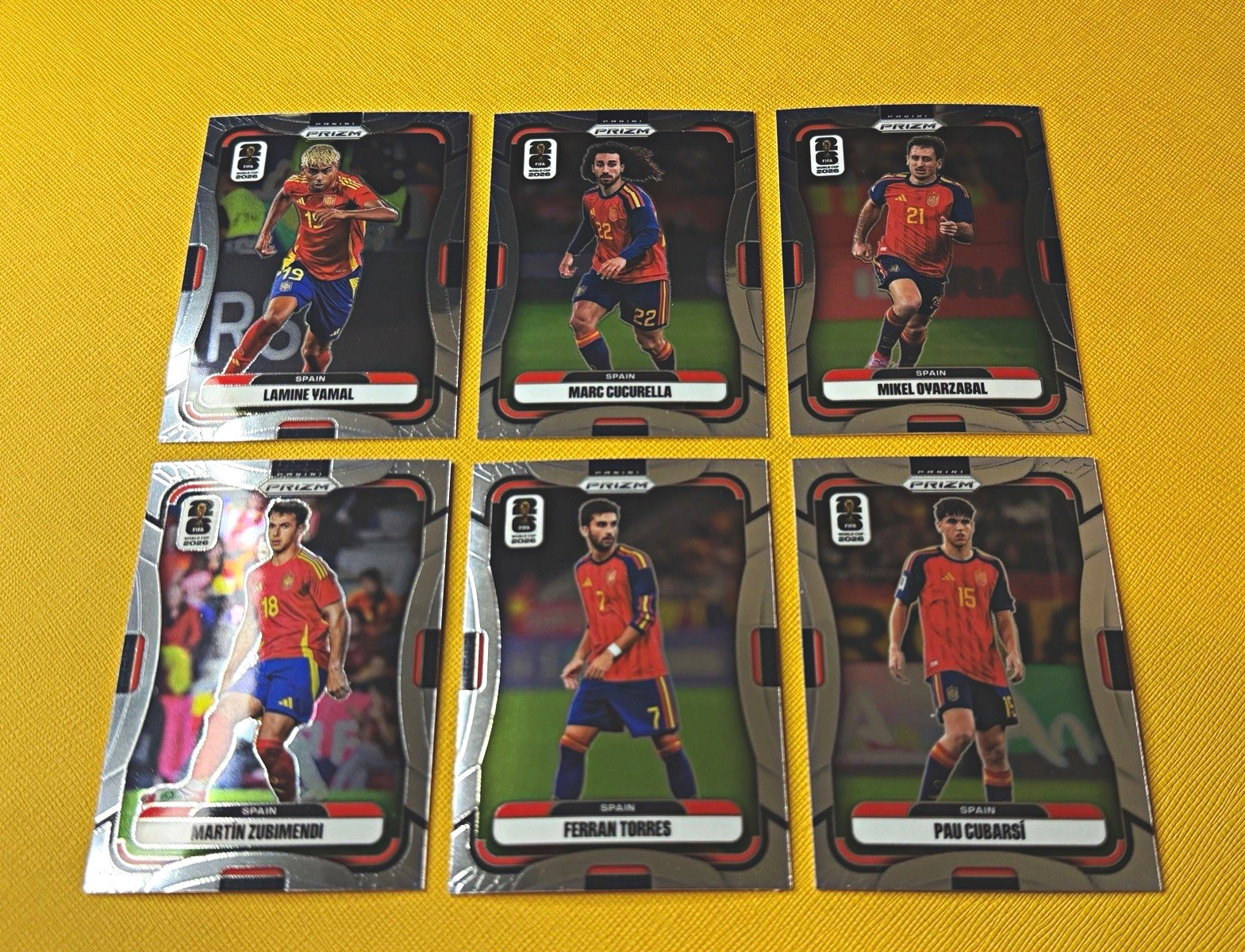 Panini Prizm FIFA World Cup Champions 2026 Spain Card (6) Lot - Lamine Yamal +