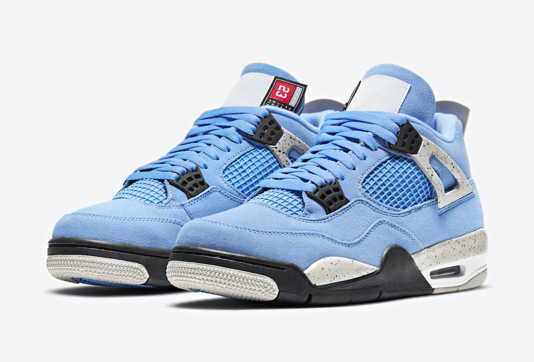 Jordan Air Jordan 4 Retro University Blue 2021 Men\'s Suede Mid Top Lace-Up
