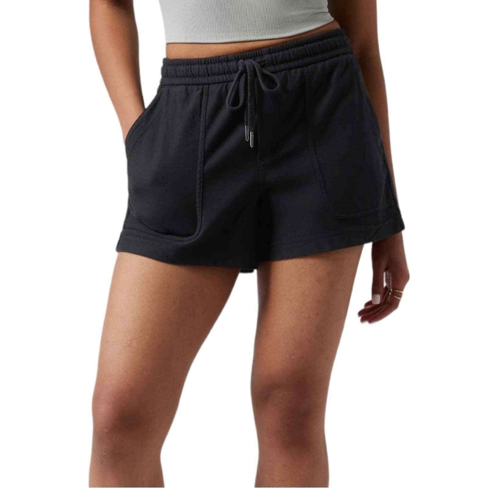 Athleta Farallon size 12 Large Active Elastic Waist Shorts BLACK 