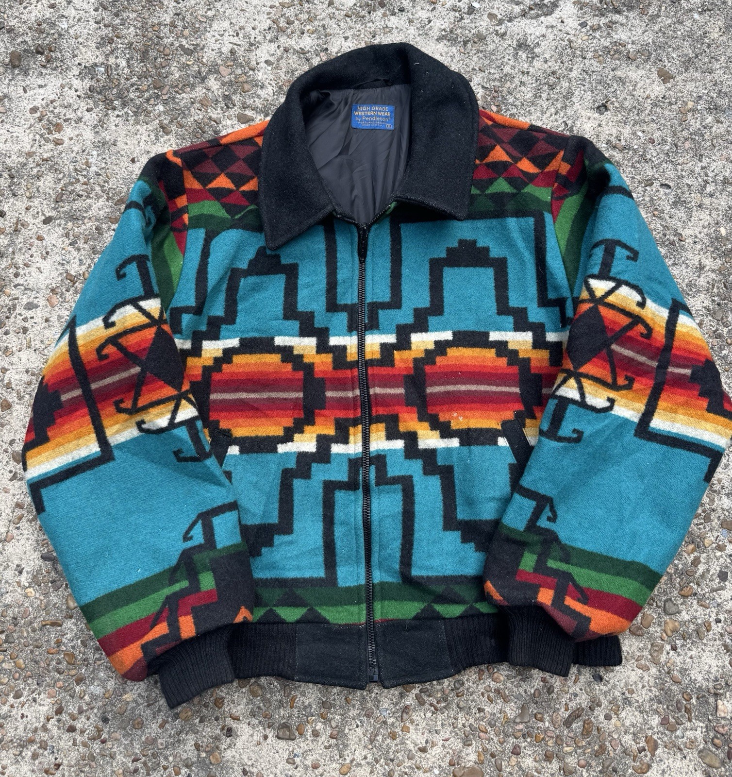 Vintage Pendleton Aztec Bomber 70s Navajo Beaver state Jacket Wool Size XL Rare Vintage Pendleton Aztec Bomber 70s Navajo Beaver state Jacket Wool Size XL Rare