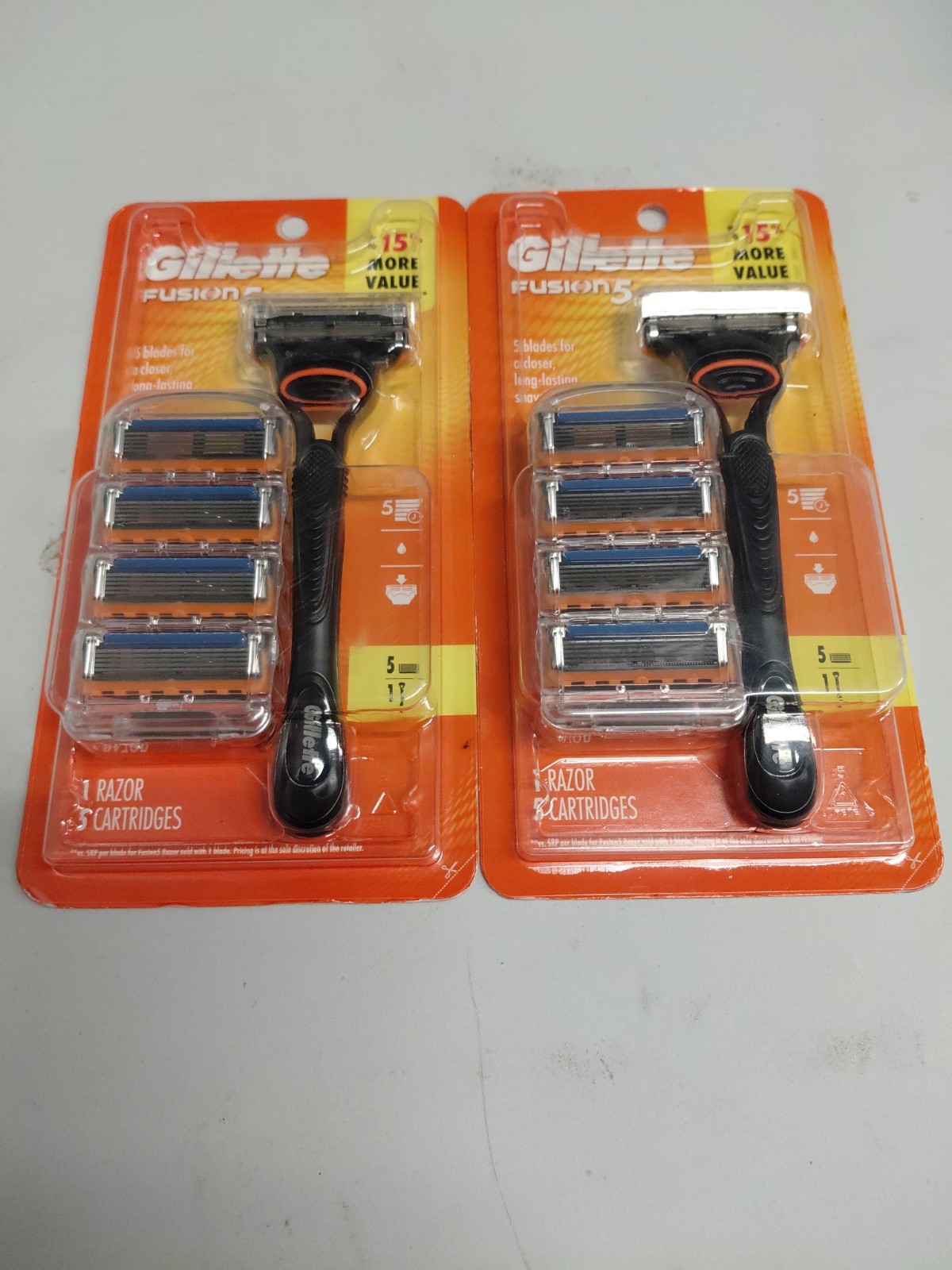 Lot Of 2 Gillette Fusion 5 Shaving Bundle 1 Razor Handle 5 Cartridges Lot Of 2 Gillette Fusion 5 Shaving Bundle 1 Razor Handle 5 Cartridges