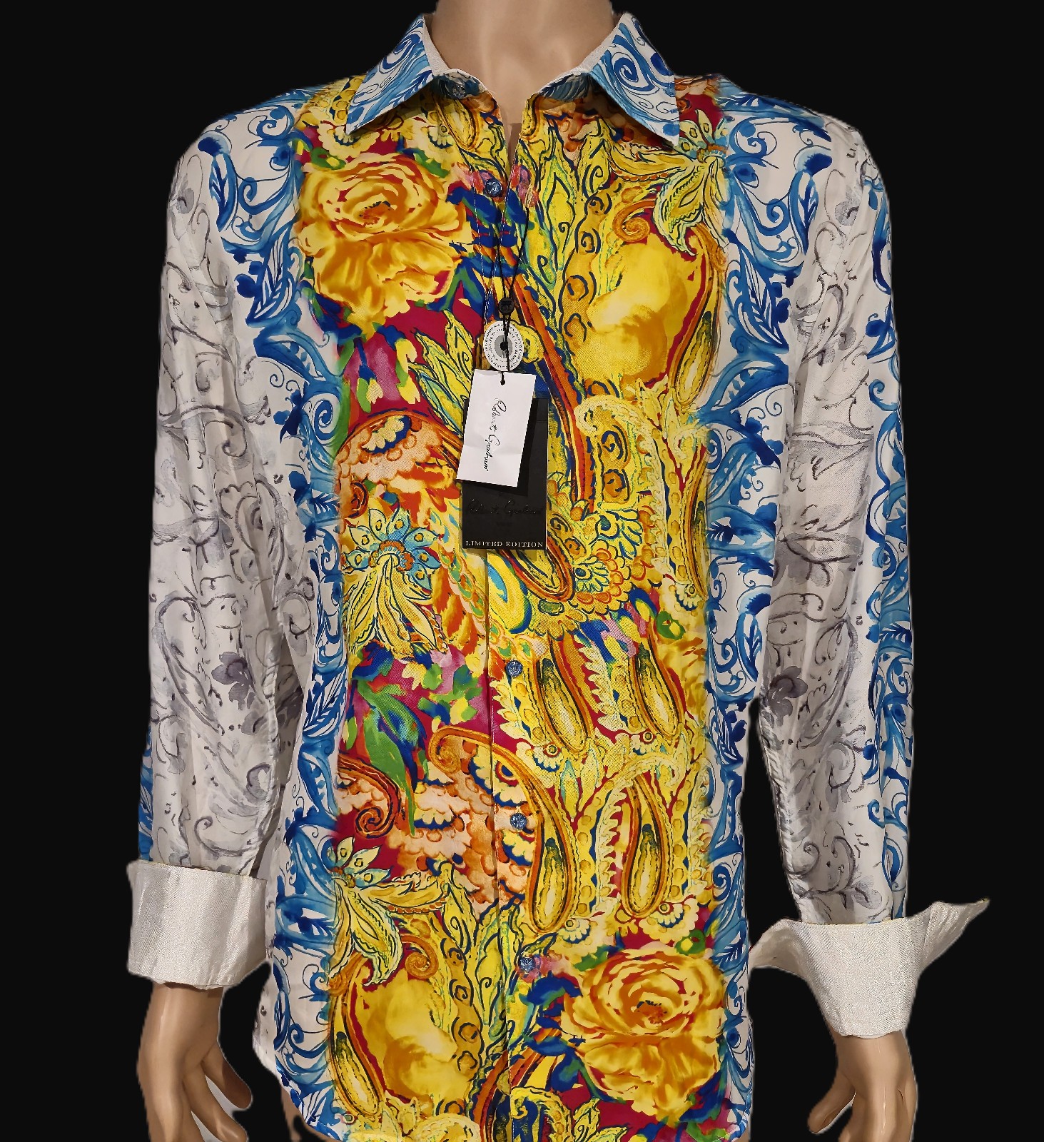 NWT $498 ROBERT GRAHAM THE B HUDSON LIMITED EDITION PURE SILK SHIRT XL