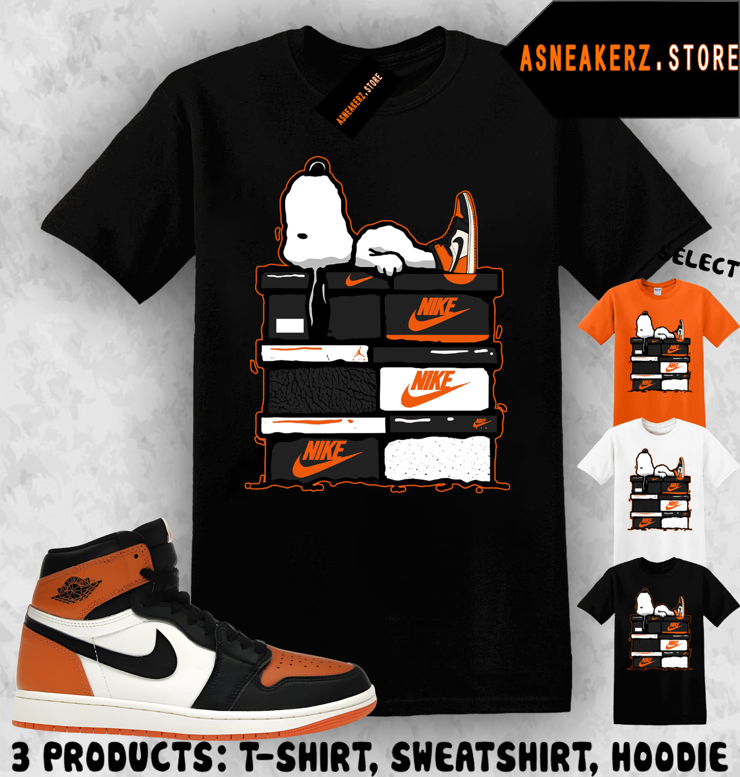 Tee Shirt Matching AJ 1 High Shattered Backboard Match Sneaker S Dog Sneakerhead