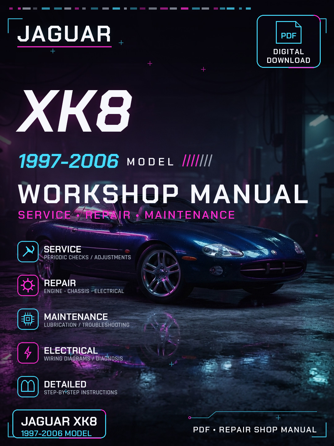 Jaguar XK8 1997 1998 1999 2000 2001 2006 Workshop Repair Service Manual