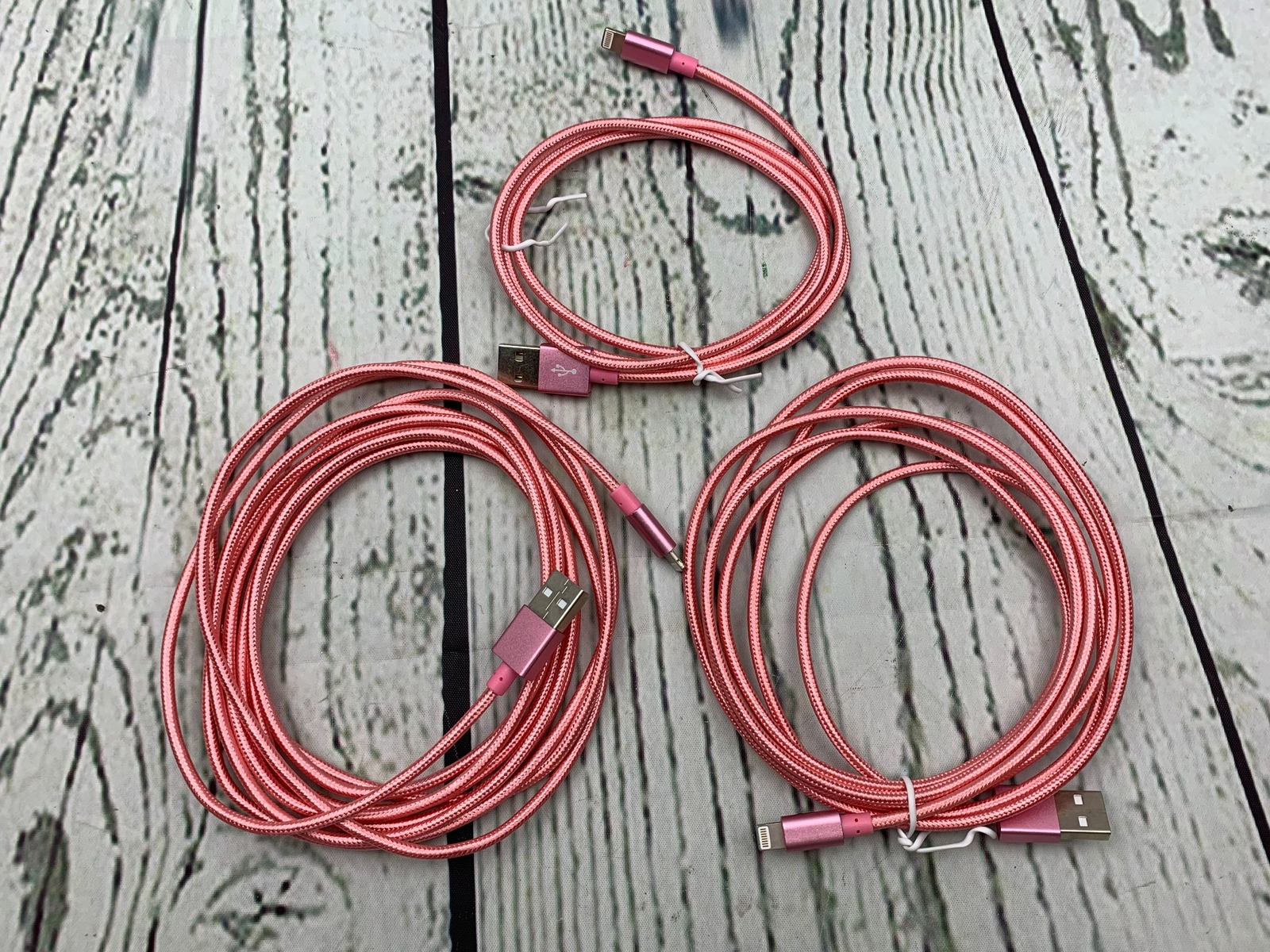 Charger 3 Pack 10ft 6ft 3ft Charging Cables Nylon Braided Long USB Pink Charger 3 Pack 10ft 6ft 3ft Charging Cables Nylon Braided Long USB Pink