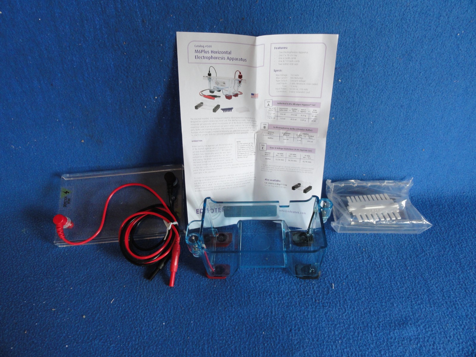 Carolina 21-3668 Gel Electrophoresis Chamber Acrylic Lab Gel Box