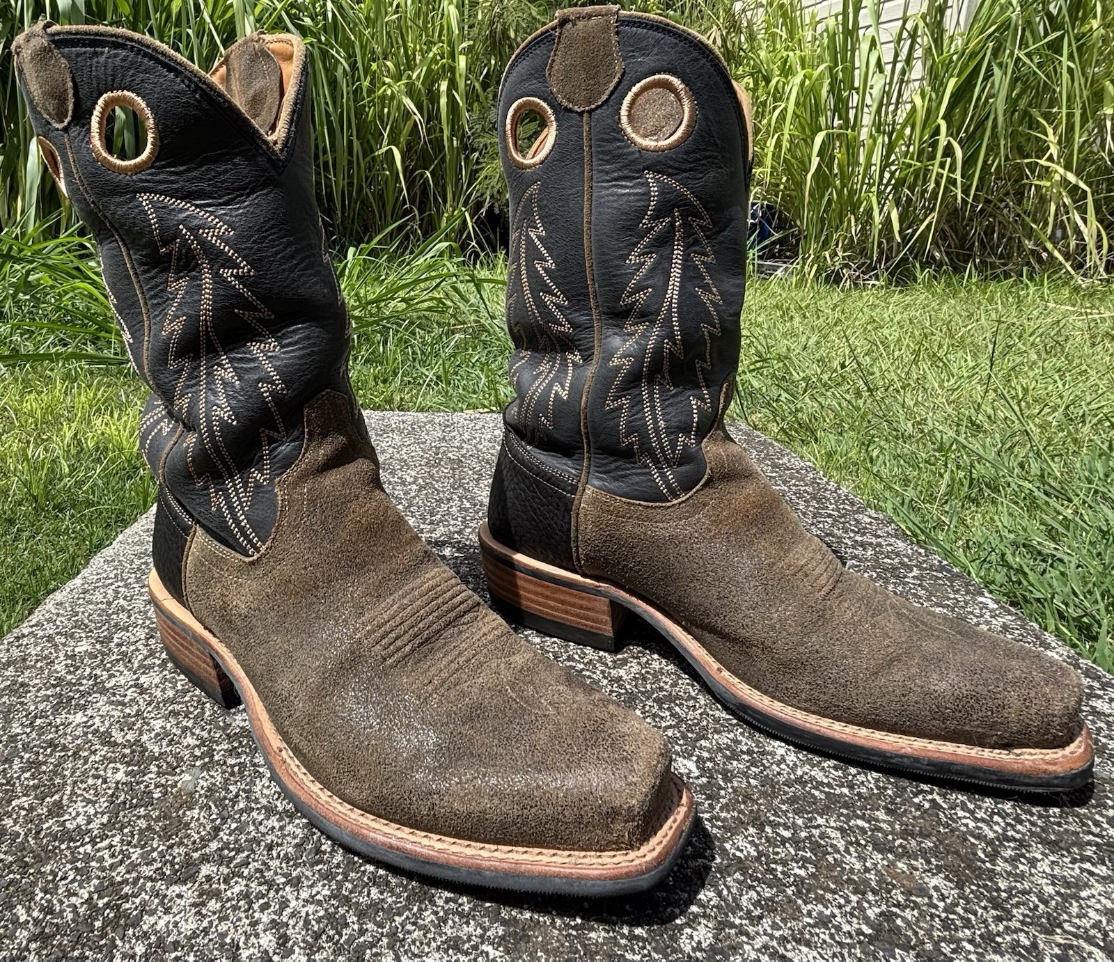 Tecovas The Parker 9ee Rough Out Cowboy Boots In Navy Calf Leather Men\'s 9 Wide. Tecovas The Parker 9ee Rough Out Cowboy Boots In Navy Calf Leather Men\'s 9 Wide.