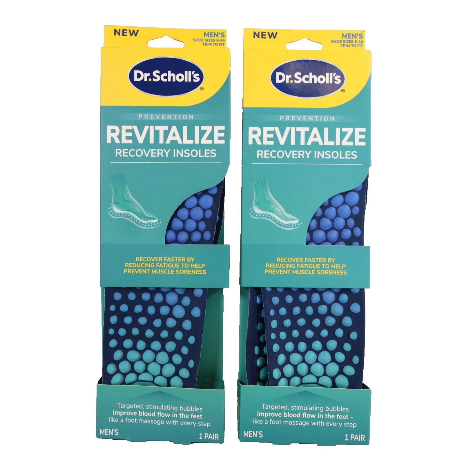 2 PAIRS Dr. Scholl\'s Revitalize Recovery Insole Orthotics, Men\'s Size 8-14 2 PAIRS Dr. Scholl\'s Revitalize Recovery Insole Orthotics, Men\'s Size 8-14
