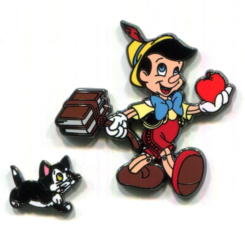 Disney Pins Pinocchio and Figaro First Day of School Disneyland Resort 2 Pin Set Disney Pins Pinocchio and Figaro First Day of School Disneyland Resort 2 Pin Set