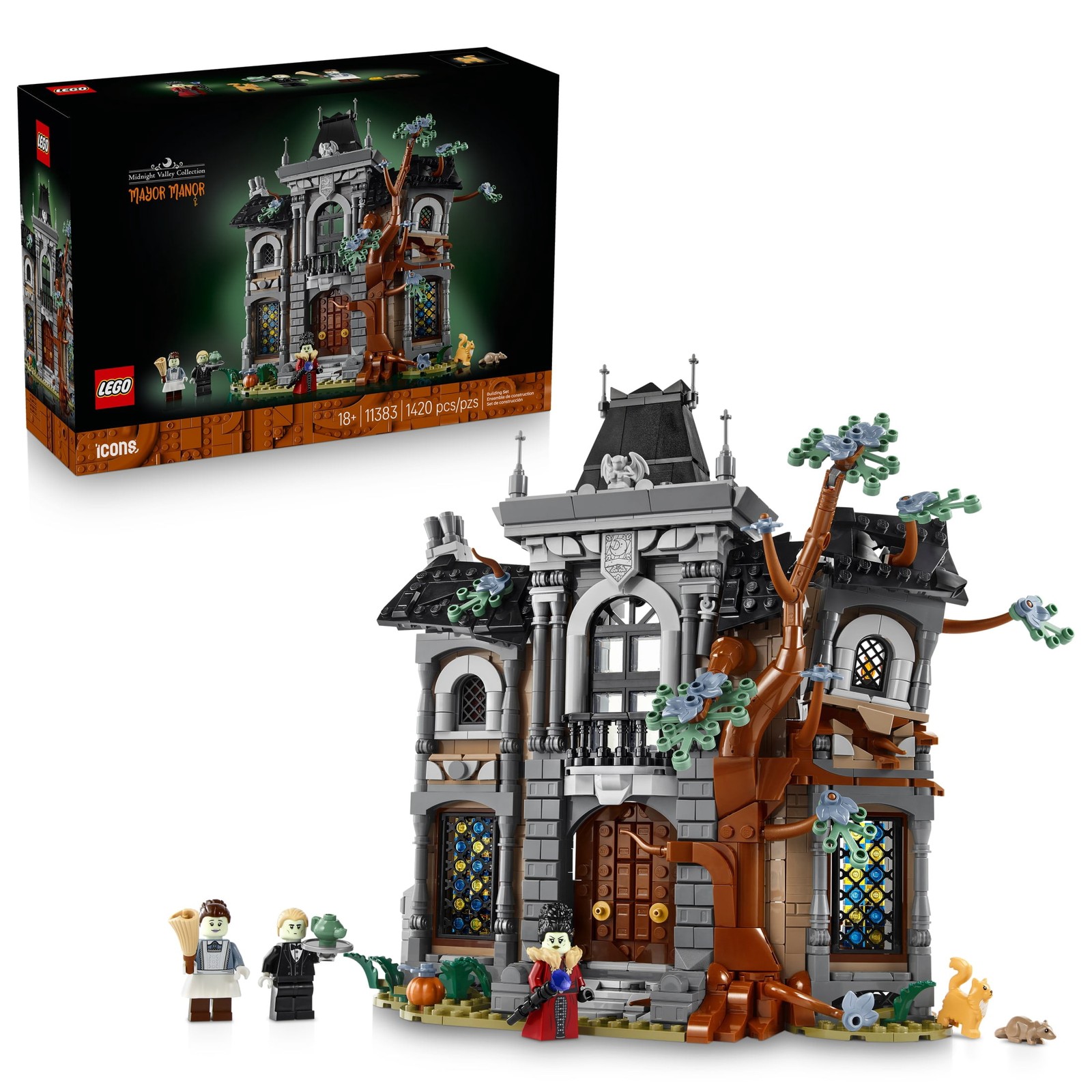 LEGO Icons Mayor Manor Building Set, 1420 Pieces, Multicolor, Ages 18 and Up,