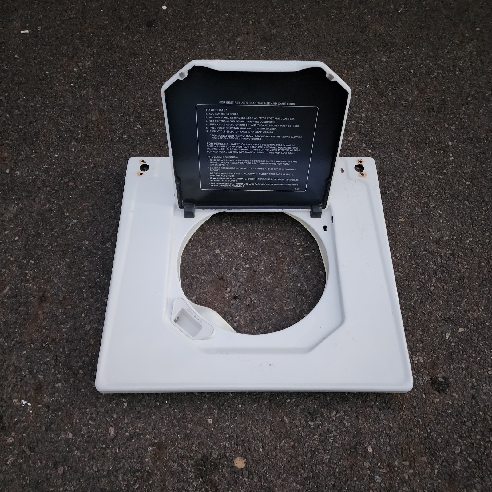 1980s GE Washer Top Panel With Lid MINT
