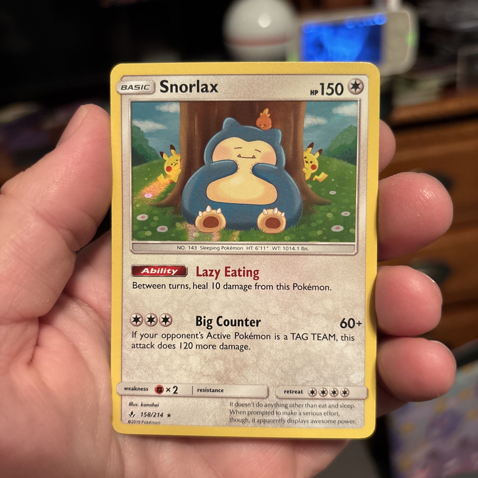 Snorlax 158/214 - Unbroken Bonds - (Holo) Never Played 