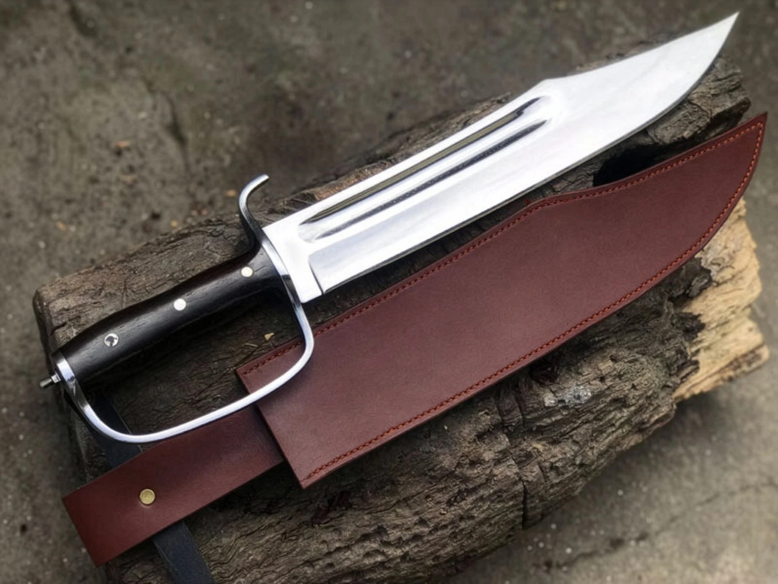 Handmade Old War Bowie, customized Confederate D-Guard American Civil War Bowie